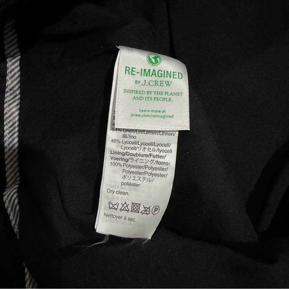 J. Crew Black Linen-blend Trousers Pants Size 10 Wide Leg Classic Lined Cropped - Picture 11 of 15